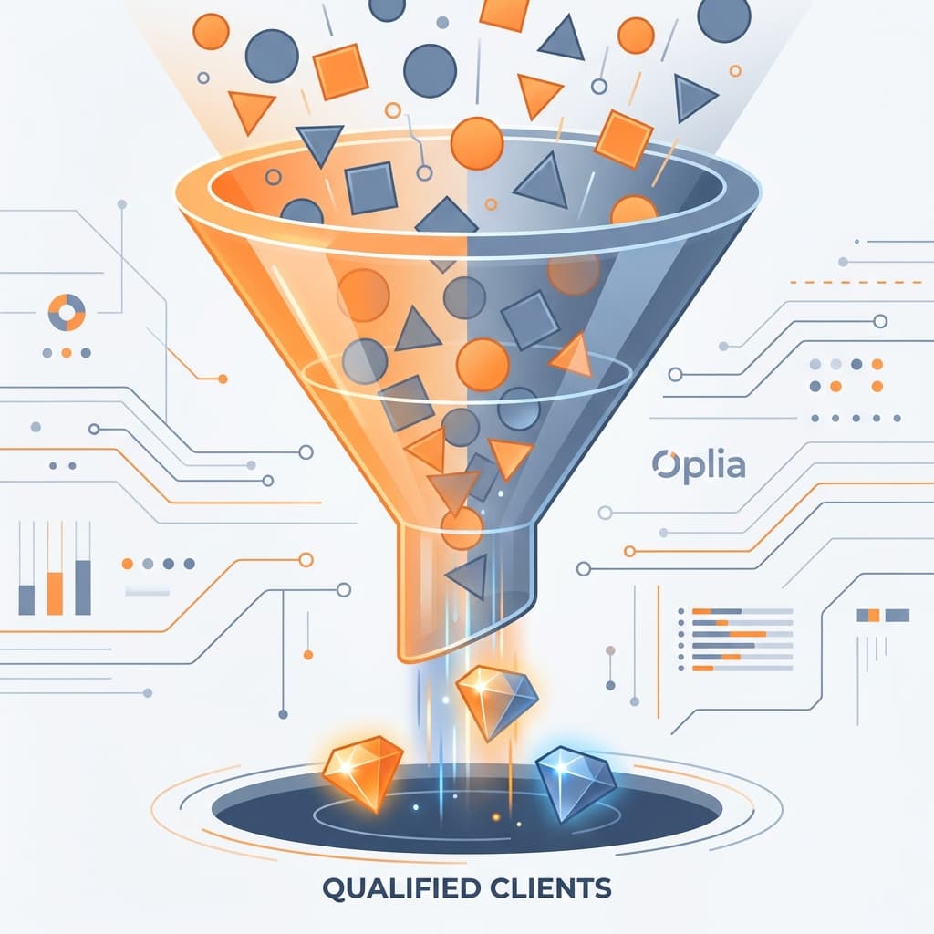Trouver des clients facilement : méthode en 5 critères pour agences web - Guide prospection B2B et audit web Oplia