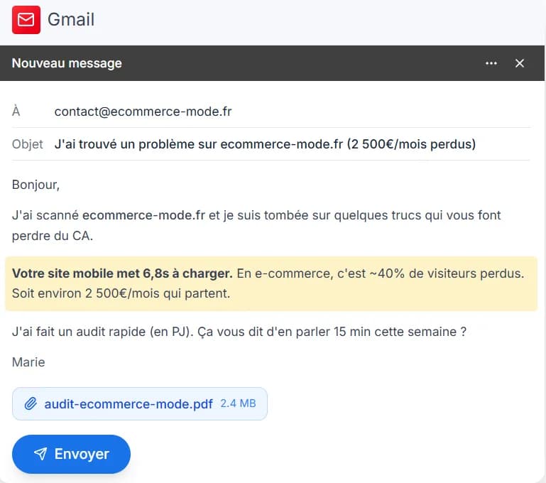Cold Email - Marie, consultante SEO
