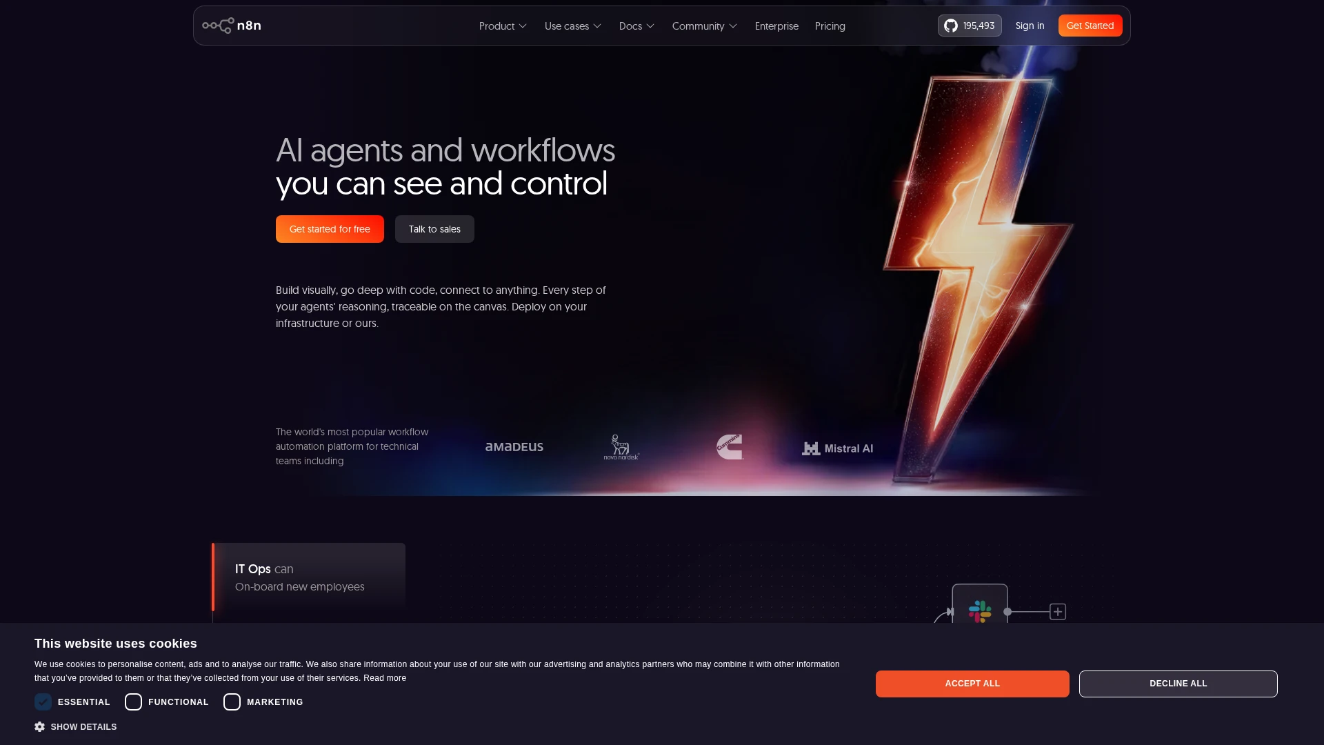 Interface n8n — la plateforme de workflow qui relie vos outils de facturation