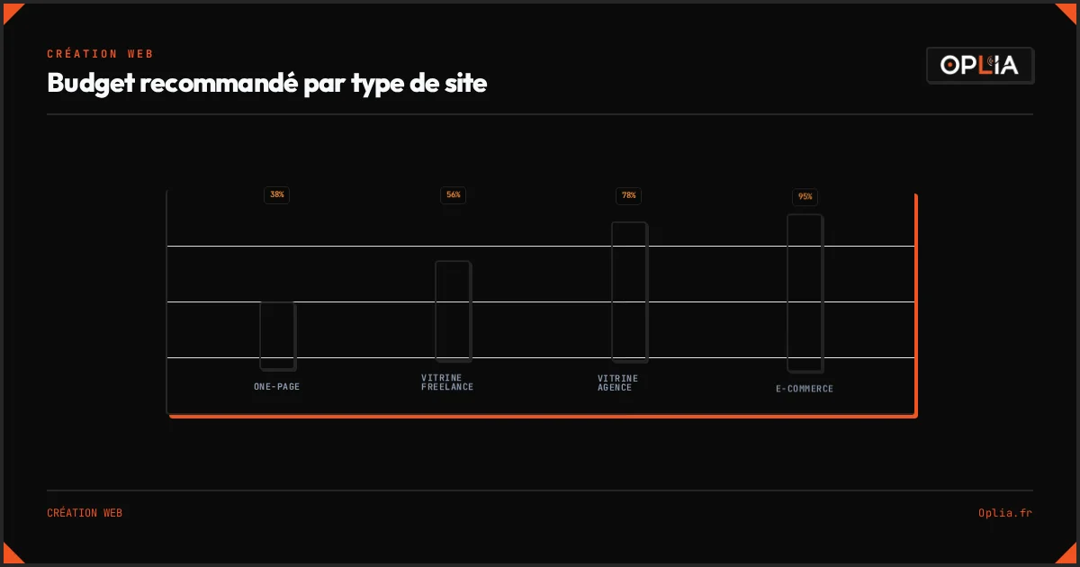 Budget recommandé par type de site en 2026