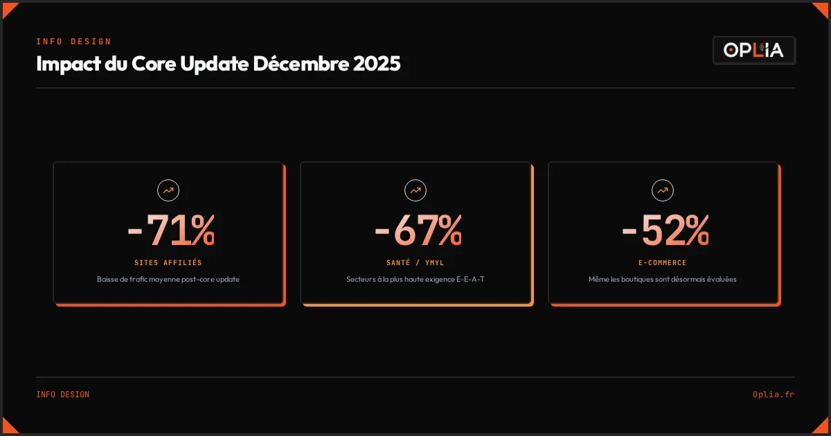 Impact du core update décembre 2025 par secteur