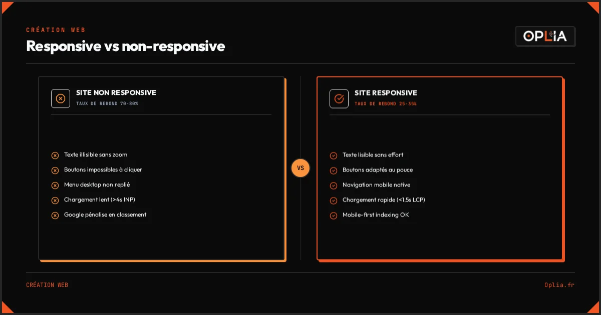 Responsive vs non-responsive : l'impact sur le taux de rebond mobile