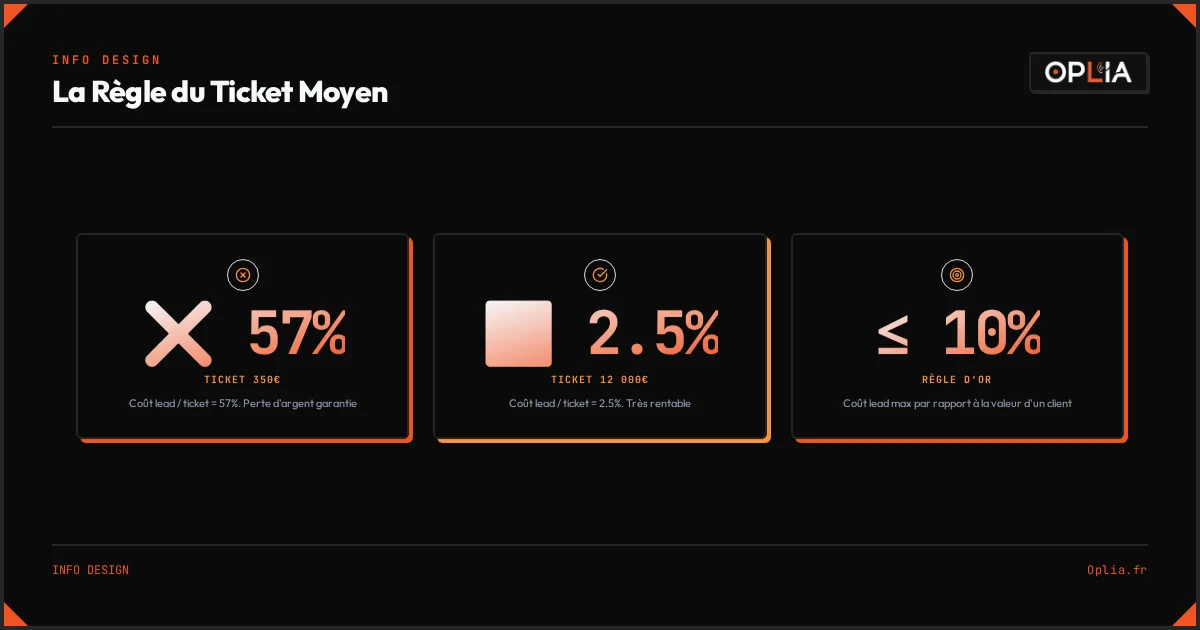La Règle du Ticket Moyen Google Ads : ratio coût par lead vs valeur client