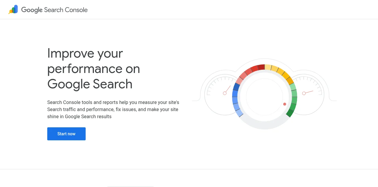 Interface de Google Search Console — page de présentation officielle