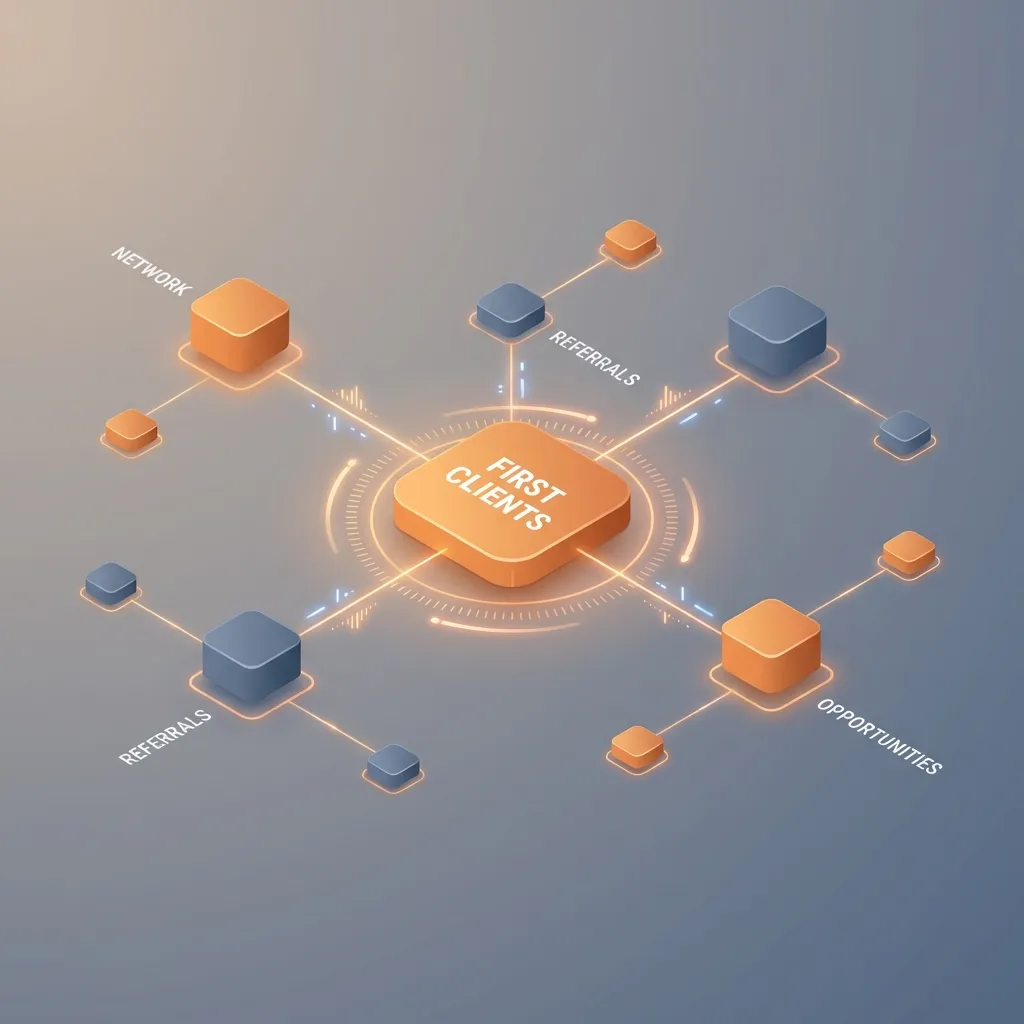 Visualisation d'un réseau professionnel activé pour trouver ses 5 premiers clients rapidement - email, linkedin et téléphone