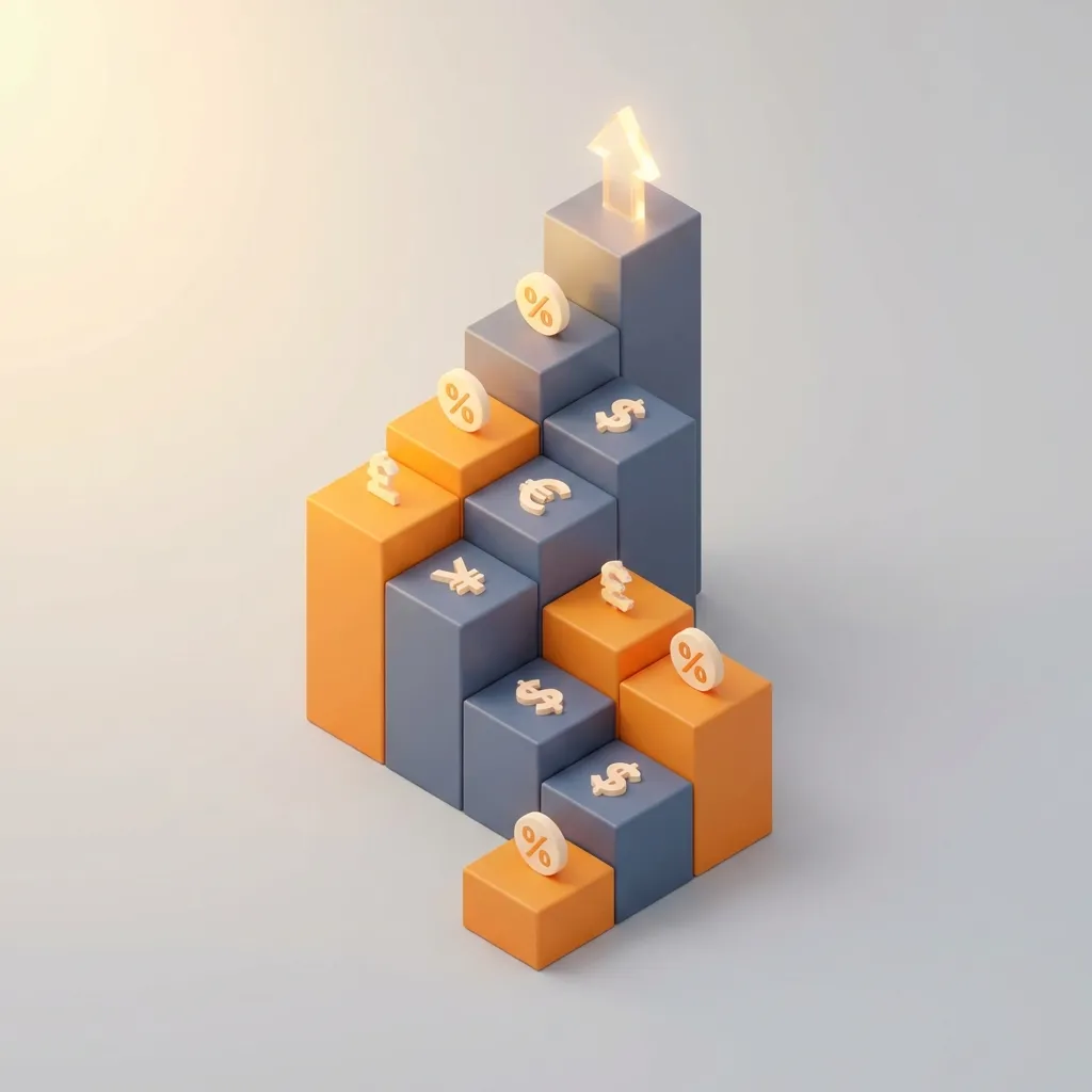 Graphique de montée progressive des tarifs pour les 5 premiers clients d'une agence web