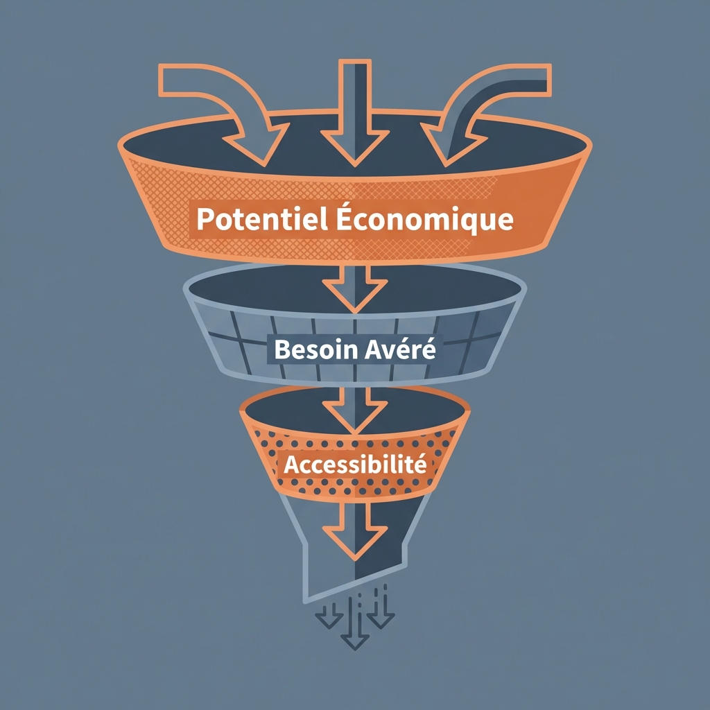 Infographie des critères de sélection de niche rentable pour trouver des clients web