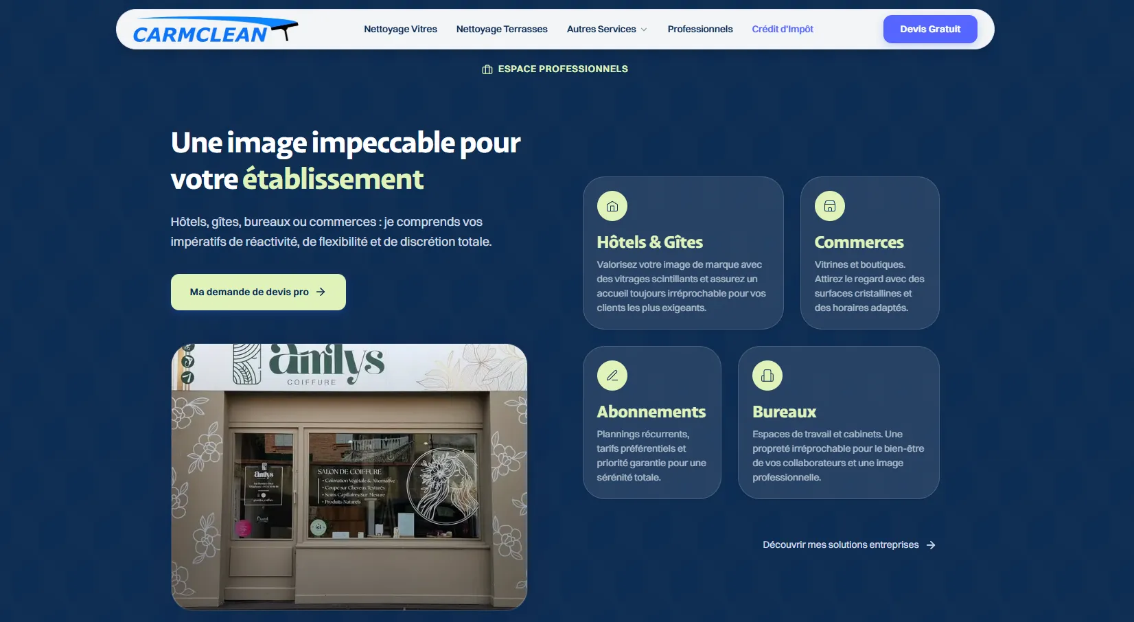Carmclean — Site vitrine & design system sur-mesure — Photo 2
