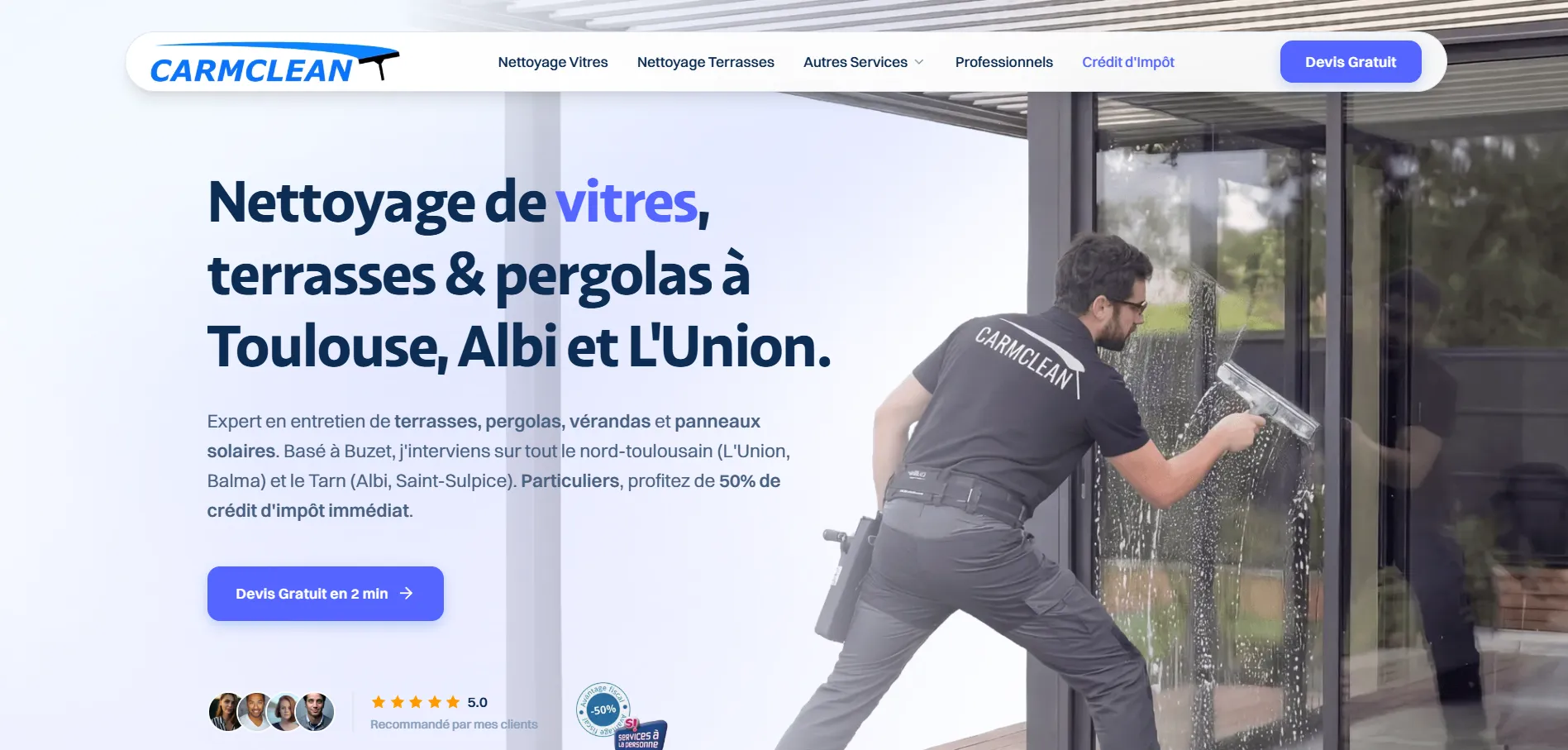 Carmclean — Site vitrine & design system sur-mesure — Aperçu